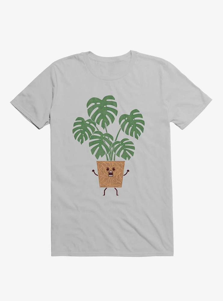 Monstera House Plant Ice Grey T-Shirt