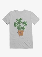 Monstera House Plant Ice Grey T-Shirt