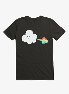 Cloud Oops Rainbow Black T-Shirt