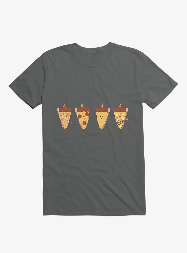 Pizza Slice Party Charcoal Grey T-Shirt