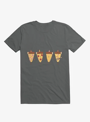 Pizza Slice Party Charcoal Grey T-Shirt