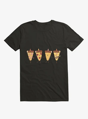 Pizza Slice Party Black T-Shirt