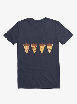 Pizza Slice Party Navy Blue T-Shirt