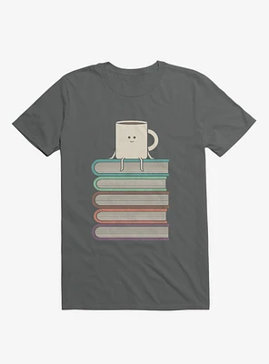 Top Of The World Cup On Books Charcoal Grey T-Shirt