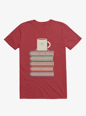 Top Of The World Cup On Books Red T-Shirt