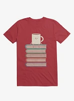 Top Of The World Cup On Books Red T-Shirt