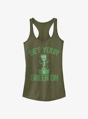 Marvel The Guardians Of Galaxy Groot Green Girls Tank