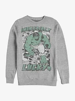 Marvel The Hulk Incredibly Lucky Crew Sweatshirt