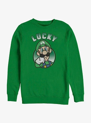 Nintendo Super Mario Lucky Luigi Crew Sweatshirt
