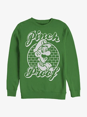 Nintendo Super Mario Pinch Proof Luigi Crew Sweatshirt