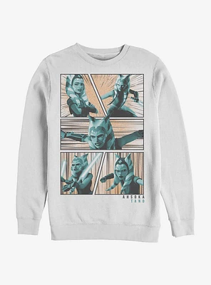 Star Wars The Clone Ahsoka Panels Crew Sweatshirt