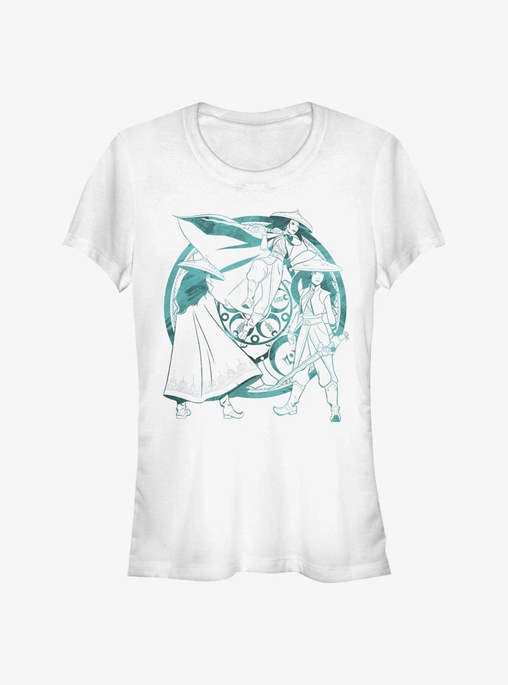 Disney Raya and the Last Dragon Watercolor Girls T-Shirt