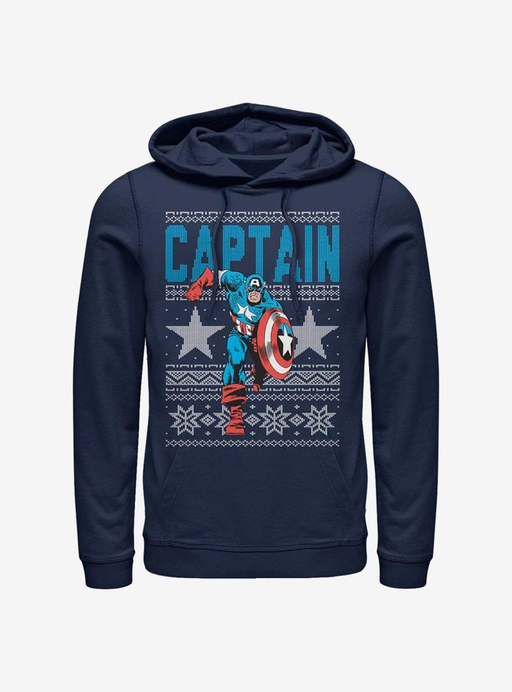 Marvel Captain America Holiday Pattern Hoodie