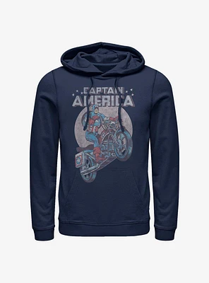 Marvel Captain America Retro Motorcycle Hoodie