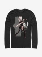 Star Wars Ahsoka Jedi Grayscale Long-Sleeve T-Shirt