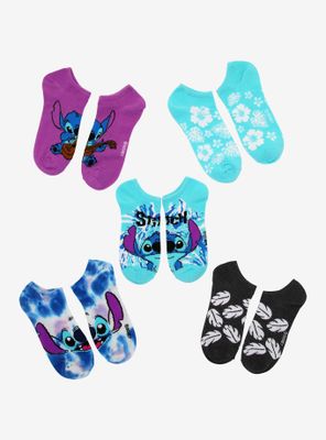 Disney Lilo & Stitch Tie-Dye No-Show Socks 5 Pair