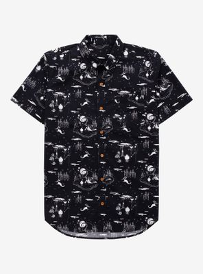 Disney The Nightmare Before Christmas Scenic Woven Button-Up - BoxLunch Exclusive