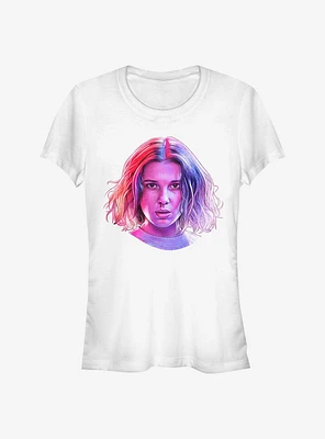 Stranger Things Eleven Neon Face Girls T-Shirt