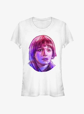 Stranger Things Will Neon Face Girls T-Shirt