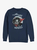 Marvel Morbius Moonlight Vampire Crew Sweatshirt