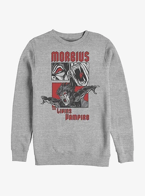 Marvel Morbius Comic Panels Crew Sweatshirt