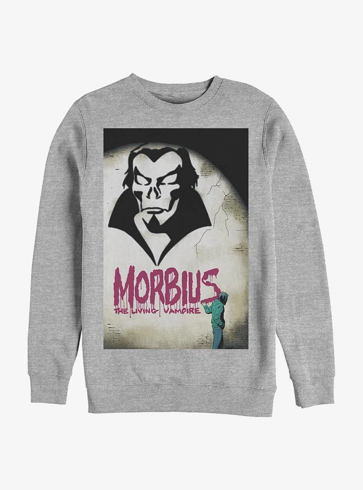 Marvel Morbius Spray Paint Cover Crew Sweatshirt