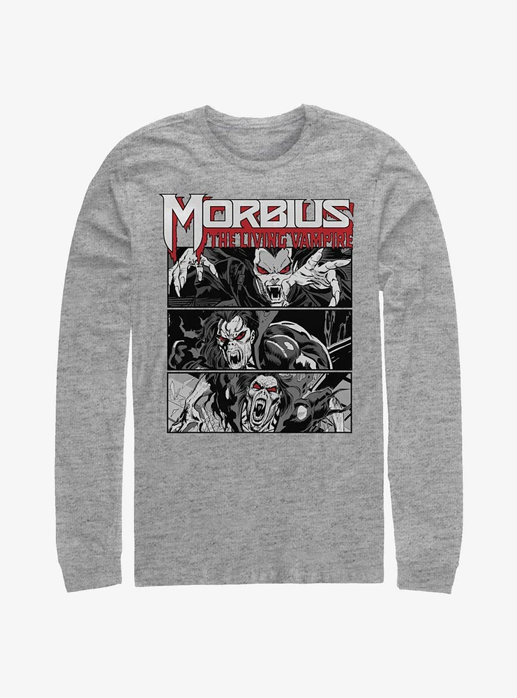 Marvel Morbius The Living Vampire Panels Long-Sleeve T-Shirt