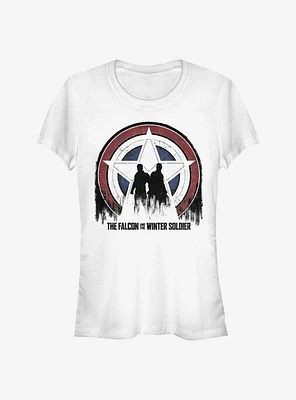 Marvel The Falcon And Winter Soldier Silhouette Shield Girls T-Shirt