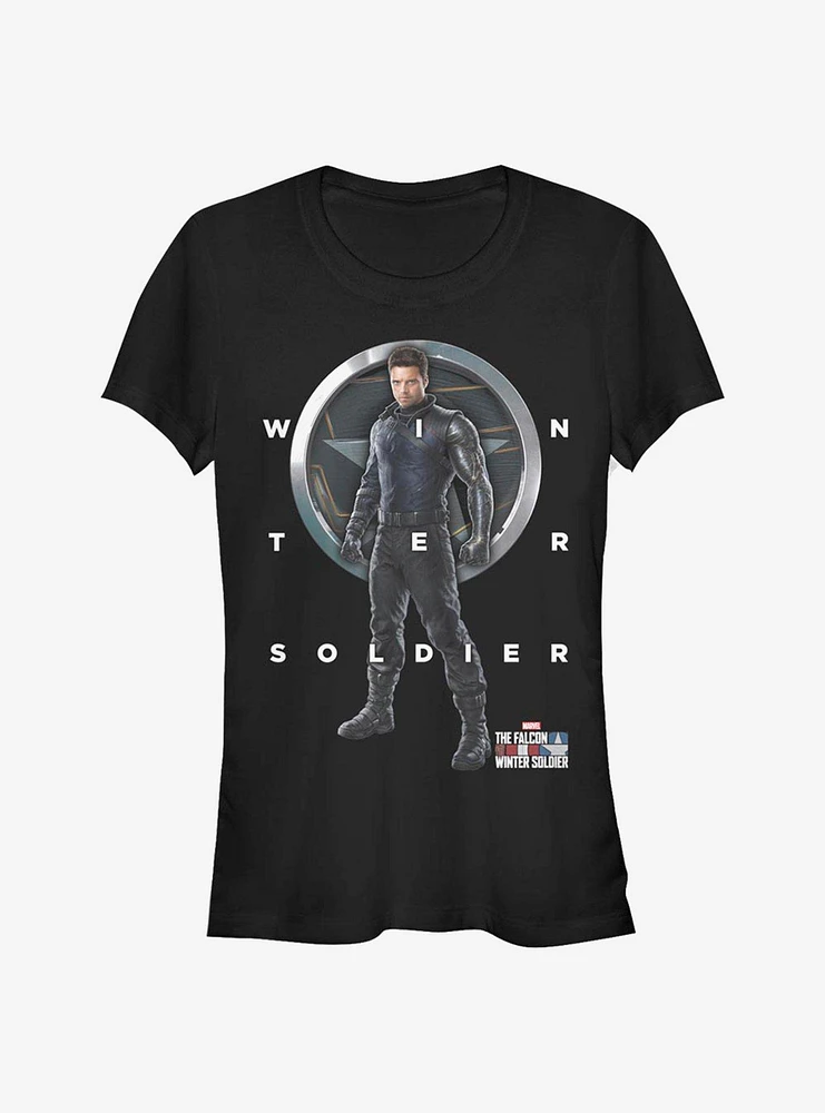 Marvel The Falcon And Winter Soldier Grid Text Girls T-Shirt