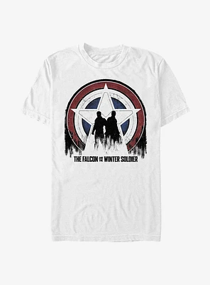 Marvel The Falcon And Winter Soldier Silhouette Shield T-Shirt