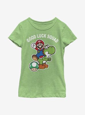 Nintendo Super Mario Good Luck Squad Youth Girls T-Shirt
