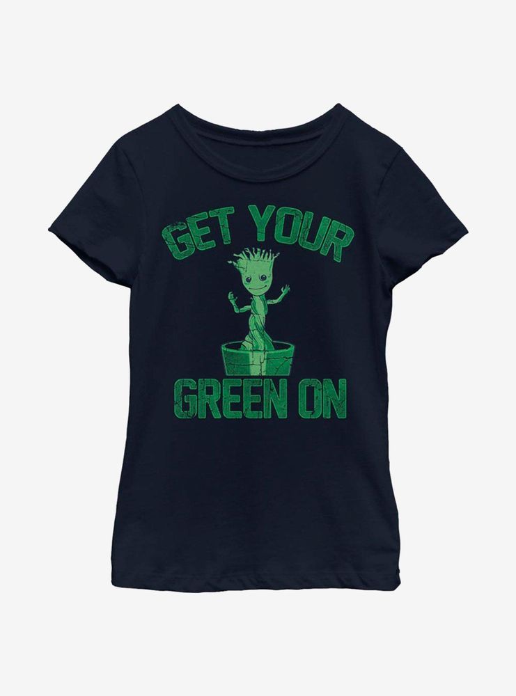 Marvel Guardians Of The Galaxy Groot Green Youth Girls T-Shirt