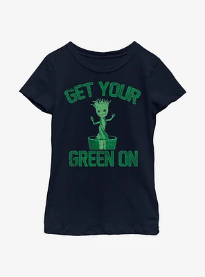 Marvel Guardians Of The Galaxy Groot Green Youth Girls T-Shirt