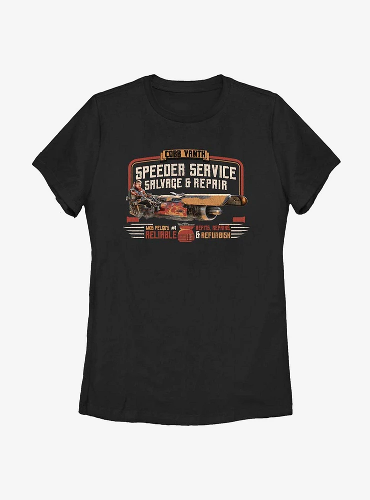 Star Wars The Mandalorian Vanth Speeder Service Womens T-Shirt