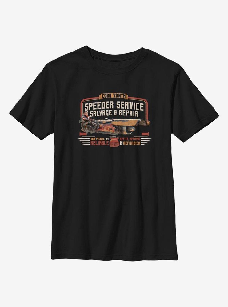 Star Wars The Mandalorian Vanth Speeder Service Youth T-Shirt