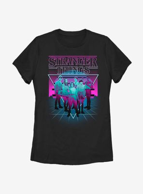 Stranger Things Neon Group Womens T-Shirt