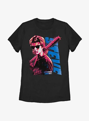 Stranger Things Splatterpunk Steve Womens T-Shirt