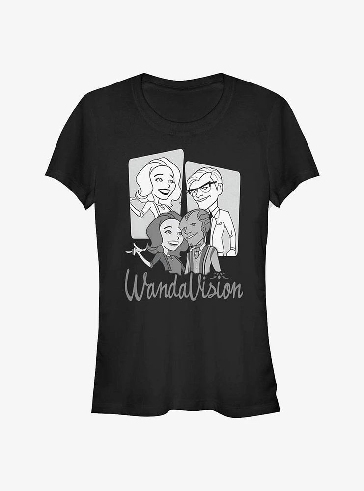 Marvel WandaVision Retro Character Panels Girls T-Shirt