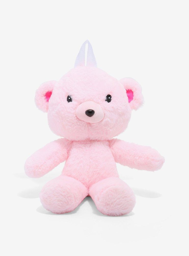 Pink Teddy Bear Plush Backpack