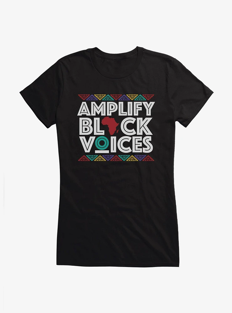 Black History Month Amplify Voices Text Girls T-Shirt