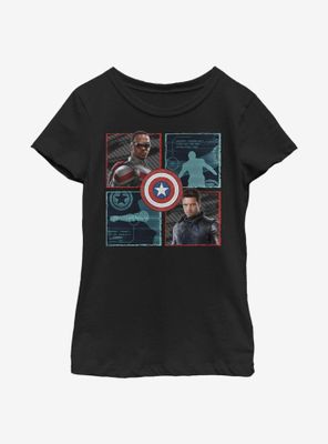 Marvel The Falcon And Winter Soldier Hero Box Up Youth Girls T-Shirt