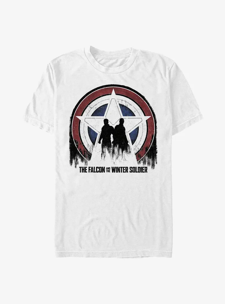 Marvel The Falcon And Winter Soldier Silhouette Shield T-Shirt