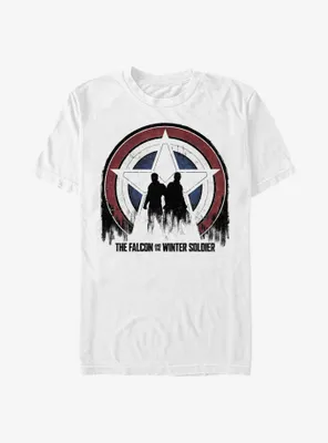 Marvel The Falcon And Winter Soldier Silhouette Shield T-Shirt