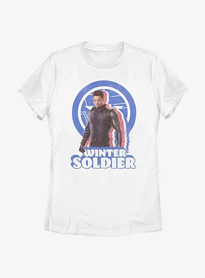 Marvel The Falcon And Winter Soldier Distressed Bucky Womens T-Shirt