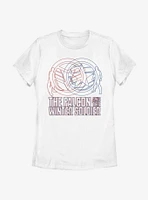 Marvel The Falcon And Winter Soldier Red Blue Wireframe Womens T-Shirt