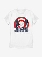 Marvel The Falcon And Winter Soldier Shield Sun Womens T-Shirt