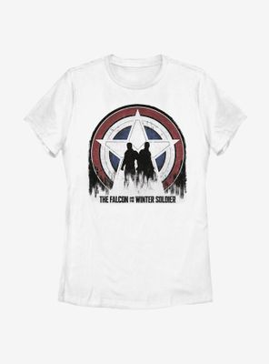 Marvel The Falcon And Winter Soldier Silhouette Shield Womens T-Shirt