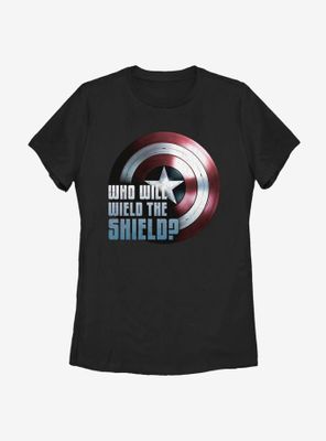 Marvel The Falcon And Winter Soldier Wielding Shield Womens T-Shirt
