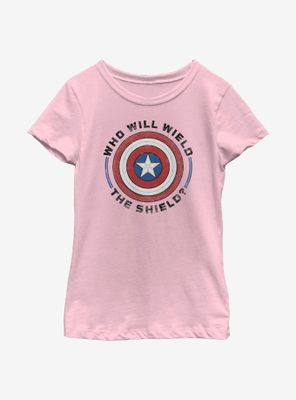 Marvel The Falcon And Winter Soldier Wield Shield Youth Girls T-Shirt
