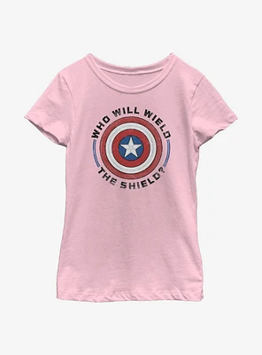Marvel The Falcon And Winter Soldier Wield Shield Youth Girls T-Shirt